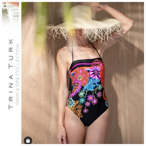 🆕🌸NWT Trina Turk ELECTRIC REEF BANDEAU ONE PIECE - Picture 2 of 15